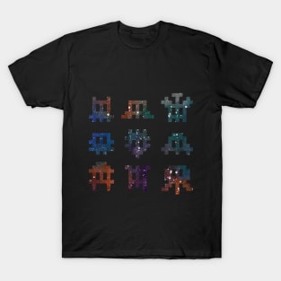 Watercolour Pixel Invaders T-Shirt